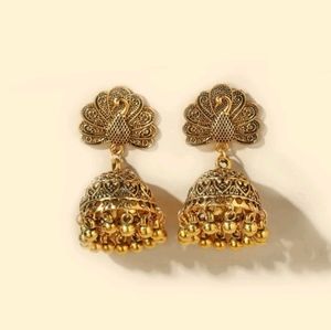 Peacock drop earrings